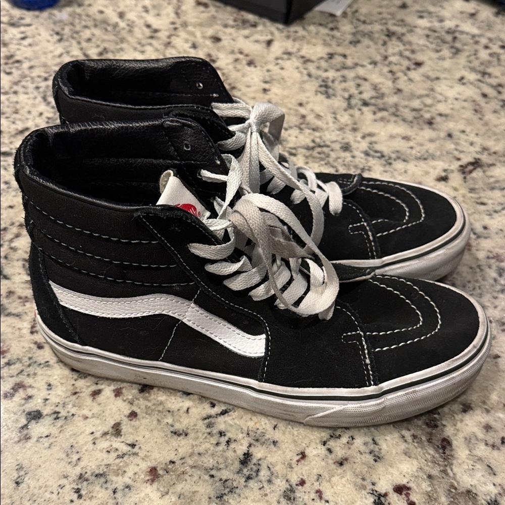 Vans Black and White High-Top Sneakers
